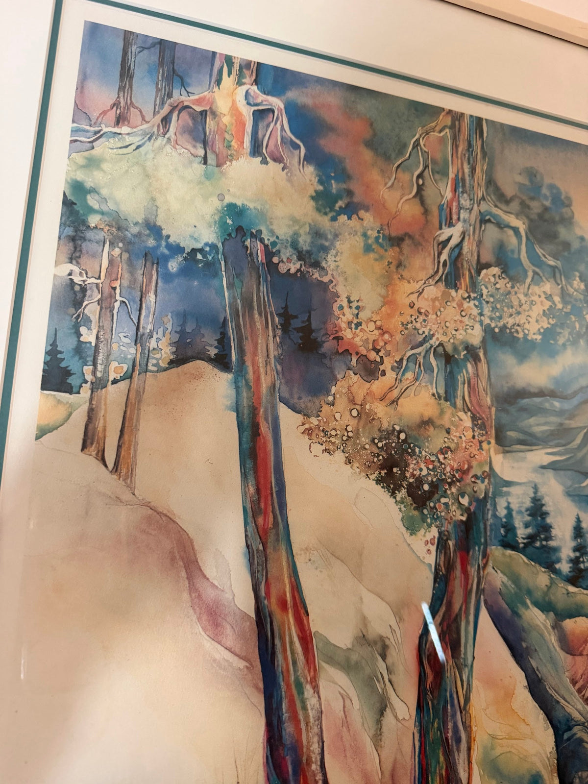 Lot 1017: Nature's Sanctuary Watercolor Art Print, Pencil Signed and Inscribed, 1998, Framed, 33 x 42 in