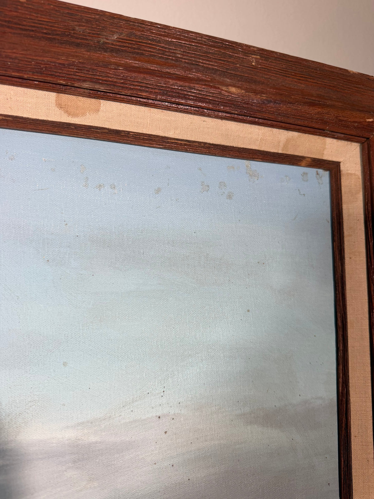 Lot 1018: Large Clipper Ship Oil Painting, Full Sail on Rolling Seas with Lighthouse, Signed, Wood Frame, 43 x 31 in