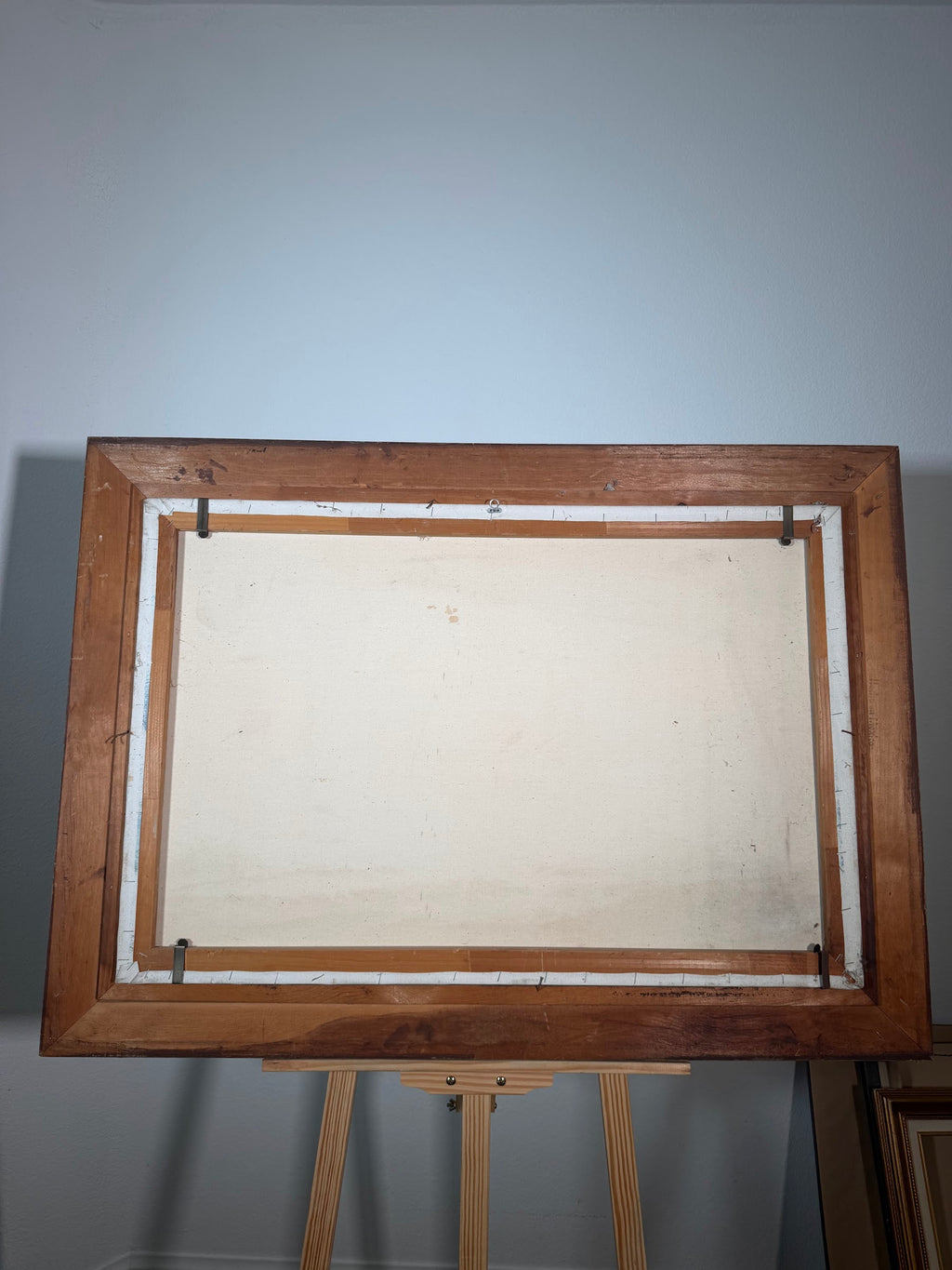 Lot 1018: Large Clipper Ship Oil Painting, Full Sail on Rolling Seas with Lighthouse, Signed, Wood Frame, 43 x 31 in