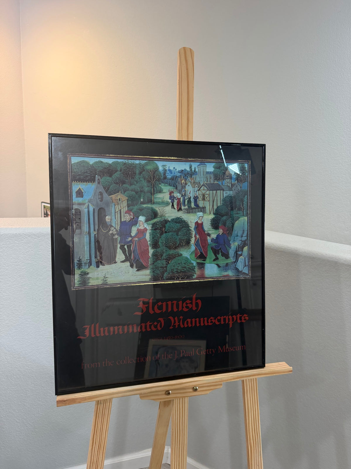 Lot 1022: Flemish Illuminated Manuscripts Exhibition Poster, J. Paul Getty Museum, Black Frame, 18 x 20 in