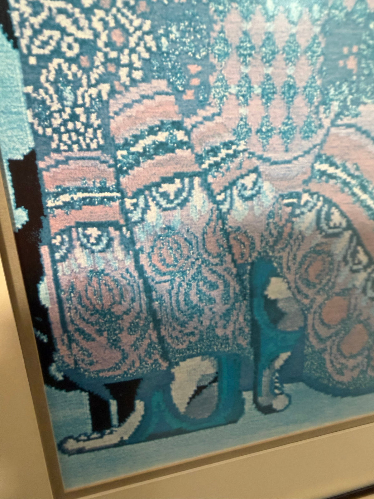 Lot 1023: Bjorn Wiinblad Arabian Nights Tapestry Poster, Dallas Apparel Mart, Framed, 21 x 30 in
