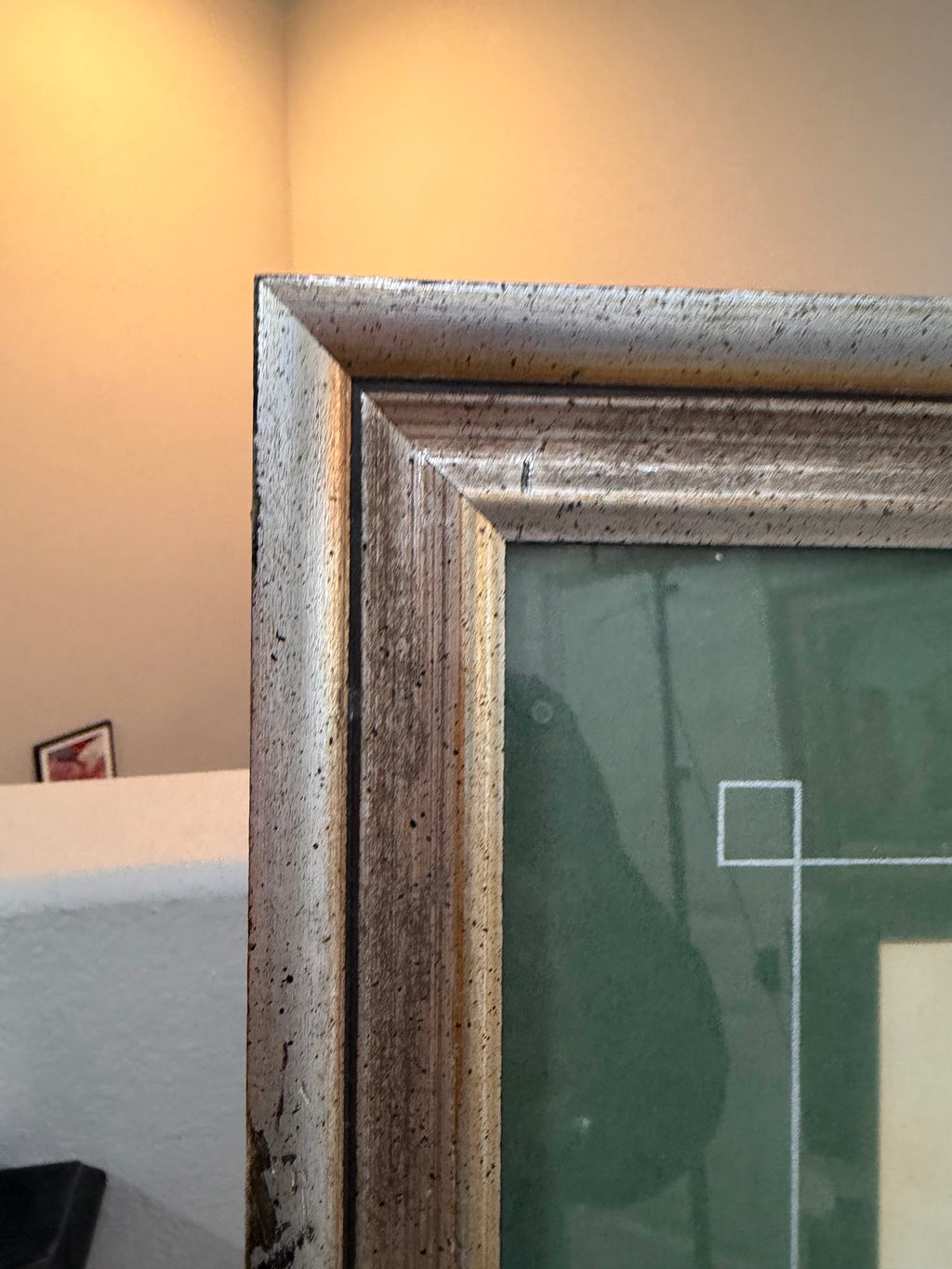 Lot 1034: Ethan Allen Framed Engraving After Brueghel, Rives du Rhin River Landscape, Green Mat, Silver Frame, 26.5 x 22.5 in