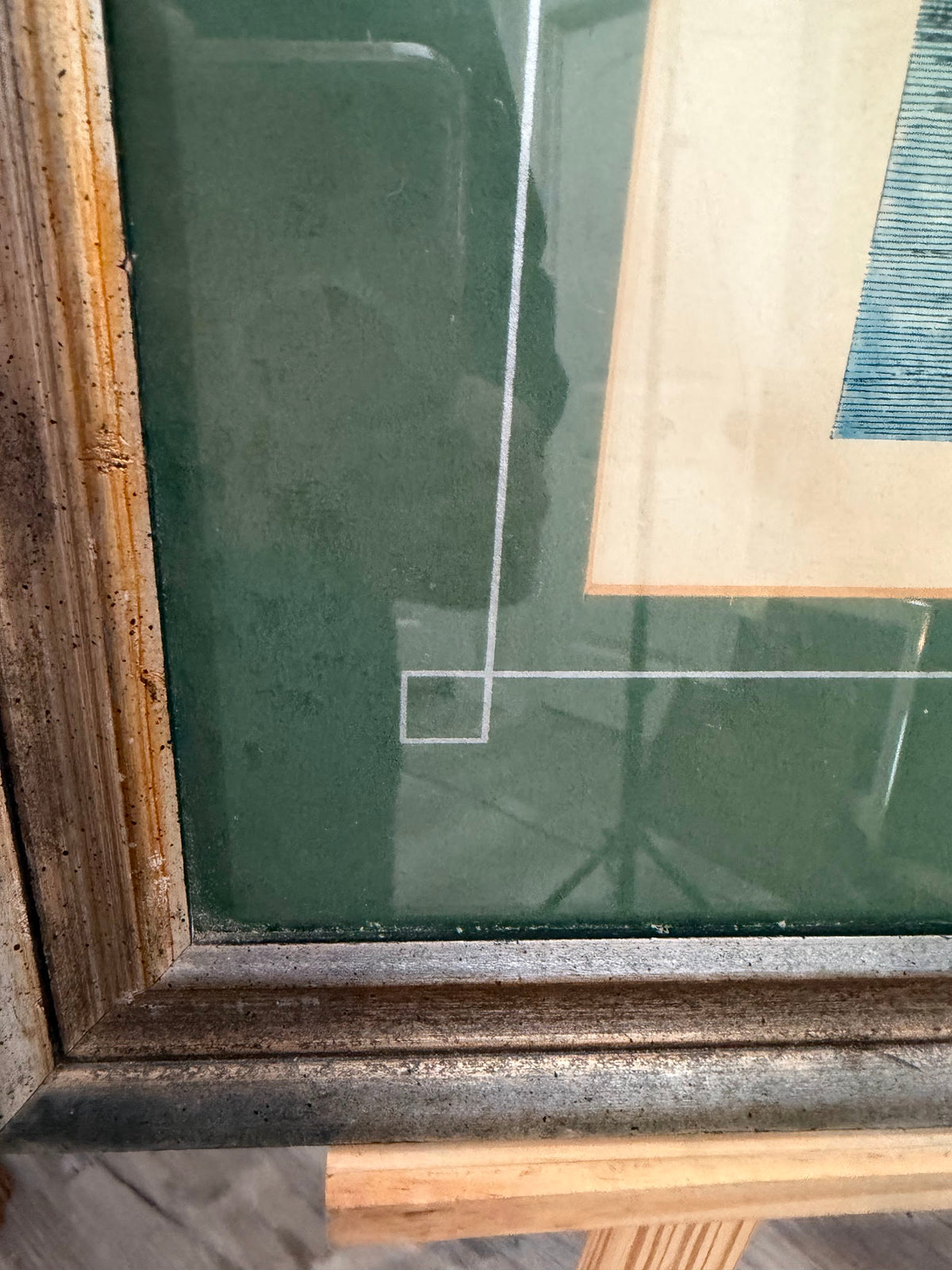 Lot 1034: Ethan Allen Framed Engraving After Brueghel, Rives du Rhin River Landscape, Green Mat, Silver Frame, 26.5 x 22.5 in