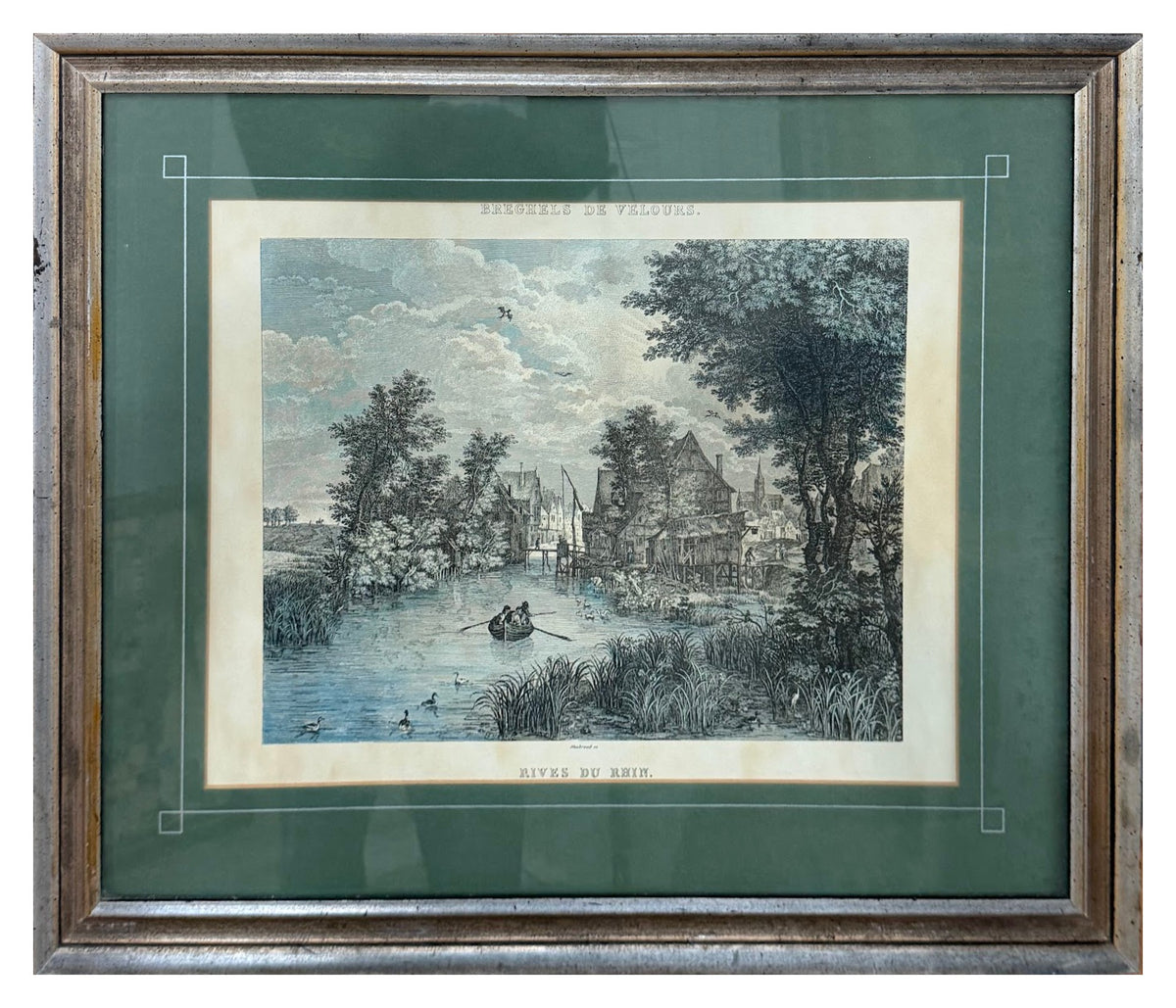 Lot 1034 Ethan Allen Framed Engraving After Brueghel, Rives du Rhin