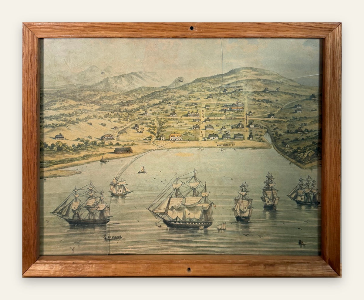 View of San Francisco, Formerly Yerba Buena, 1846-7 Historical Print, Framed, 15 x 12 in