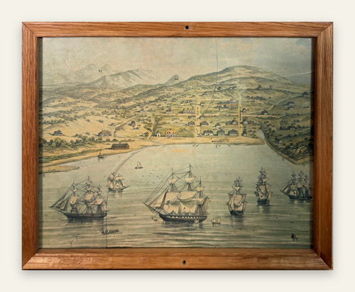 View of San Francisco, Formerly Yerba Buena, 1846-7 Historical Print, Framed, 15 x 12 in