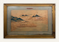 Lot 665: Chinese Cork Art Diorama, Hangzhou Pagoda Landscape, Gilt Frame, 27 x 19 in