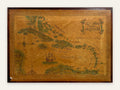 Lot 1005: Hand Lettered Decorative Map, West Indies and the Caribbean, Signed, Framed, 21 x 15 in