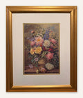 Albert Williams Floral Still Life Art Print, Peonies and Roses Bouquet, Gold Frame