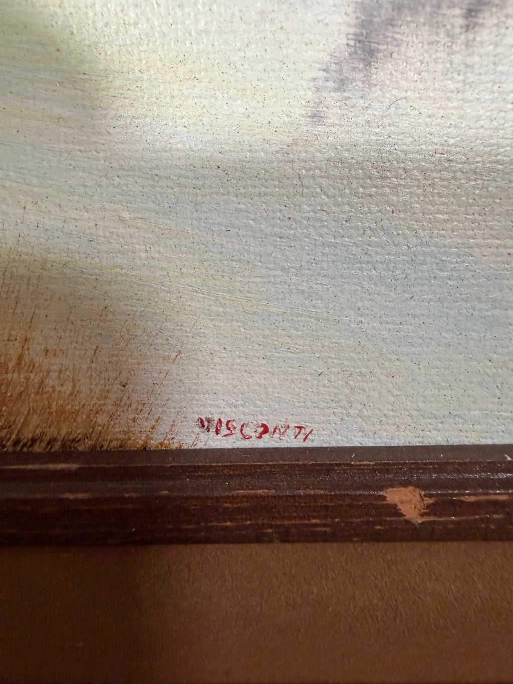 Lot 1002: Original Oil Painting, Riverside Boathouses in Winter Light, Signed, Framed, 25 x 21 in