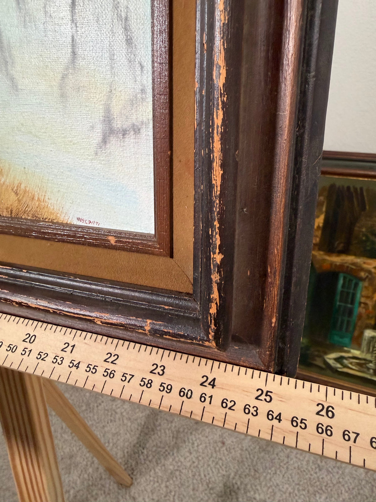Lot 1002: Original Oil Painting, Riverside Boathouses in Winter Light, Signed, Framed, 25 x 21 in