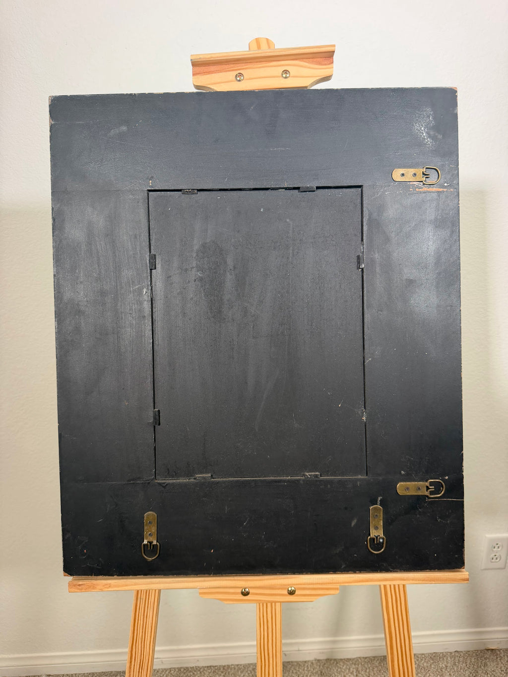 Lot 1004: Hand Painted Wood Wall Mirror, Grapes and Plums, 21 x 25 in
