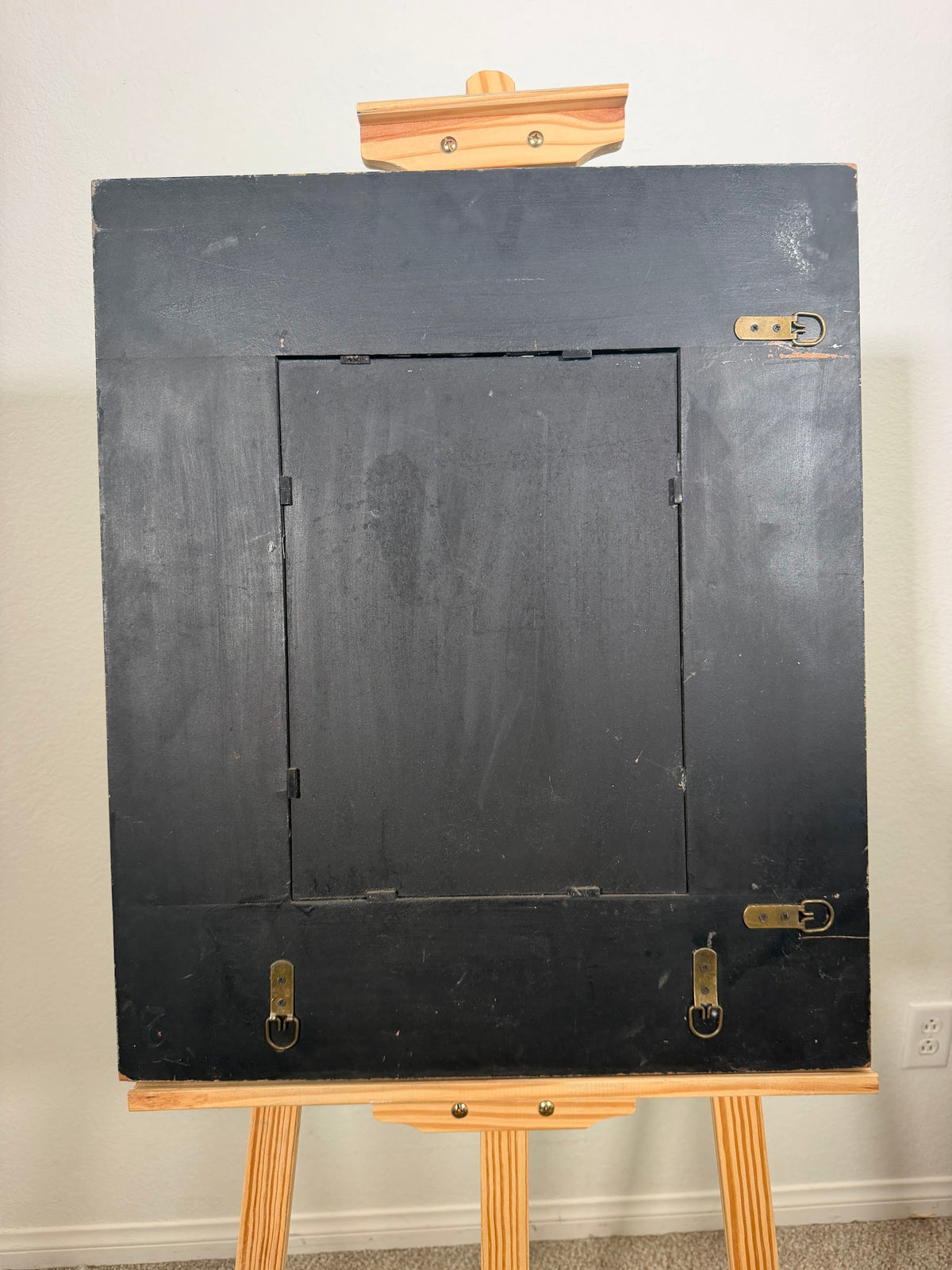 Lot 1004: Hand Painted Wood Wall Mirror, Grapes and Plums, 21 x 25 in