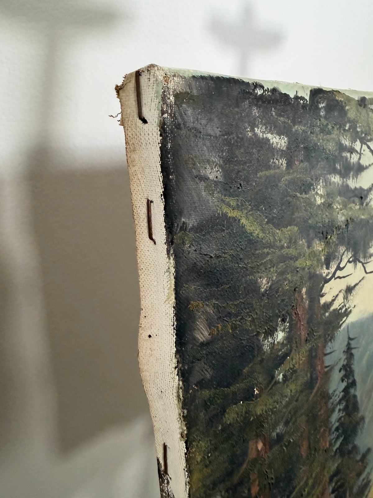 Lot 679: Original Oil Painting, Pastoral Valley with Cypress Trees and Rail Fence, Signed, 27.5 x 20 in