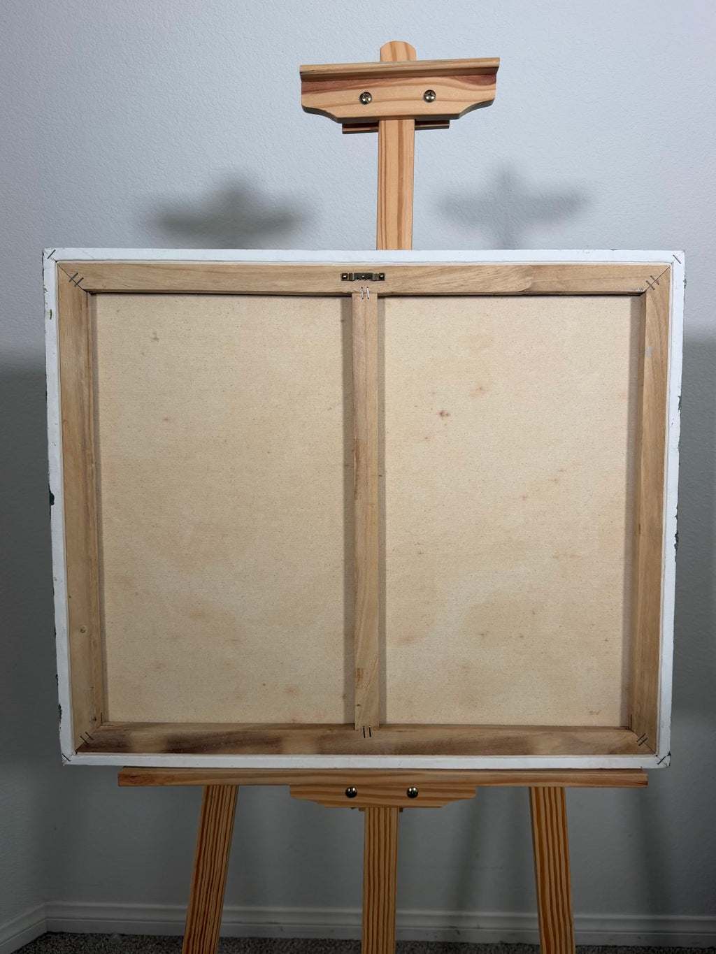 Lot 602: Heavy Impasto Abstract Oil Painting on Canvas, Crimson Rust and Gold, 24 x 21 in