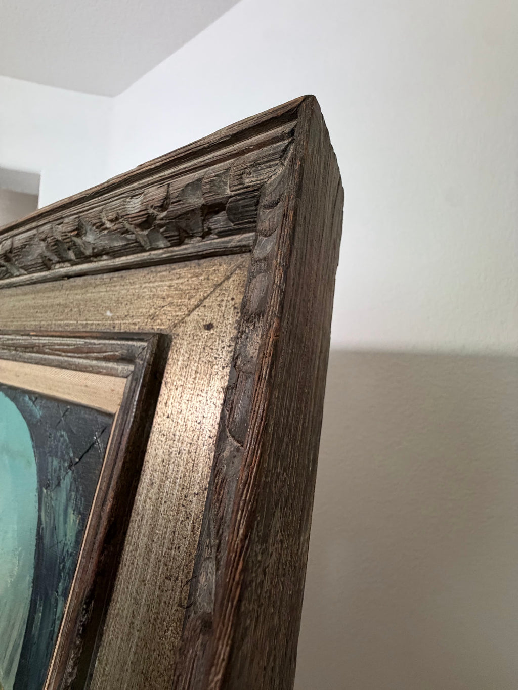 Lot 604: Large Vintage Signed Oil Painting, Mediterranean Village Street Scene, Framed, 29 x 25 in