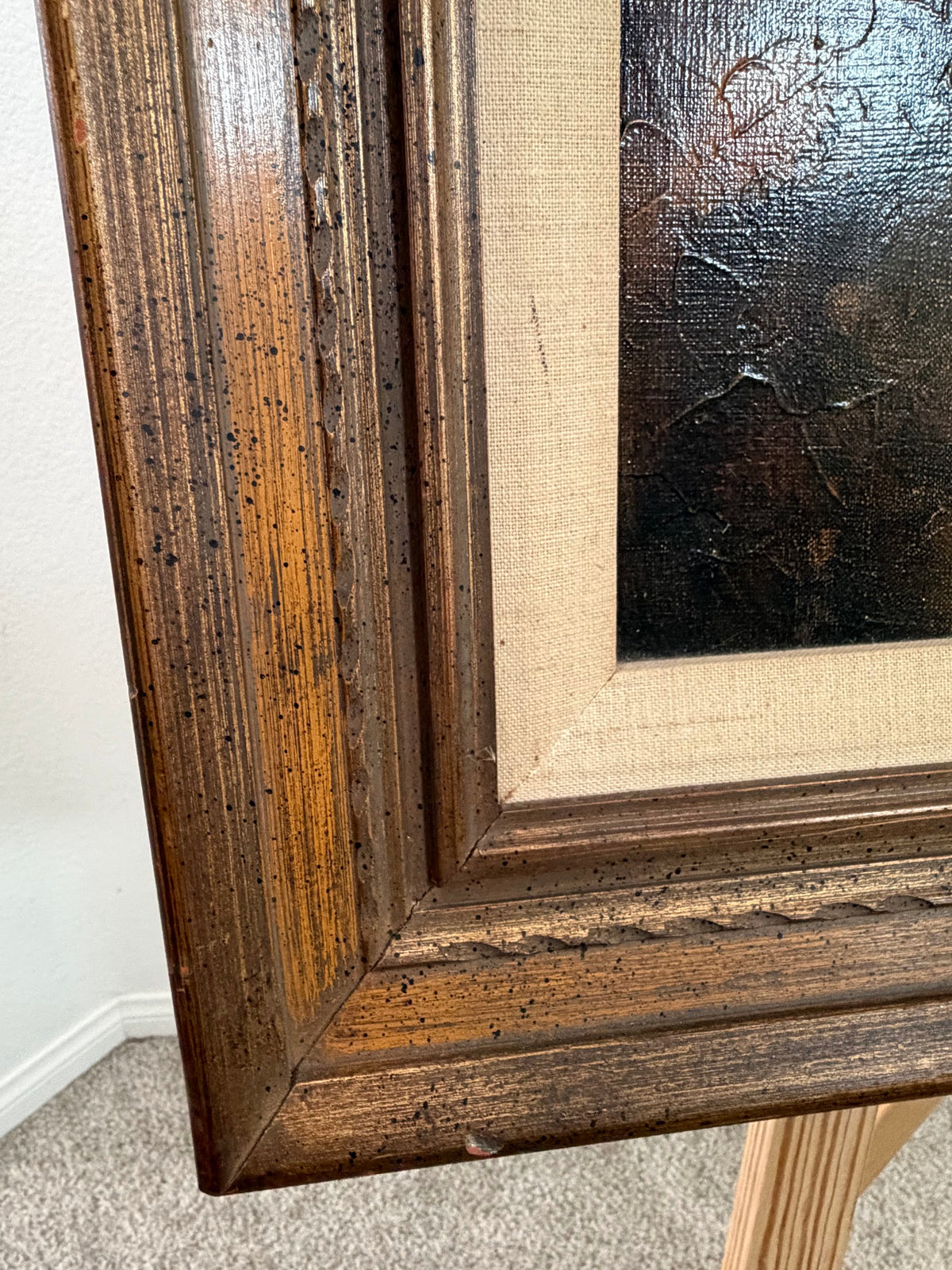 Lot 682: Original Oil Portrait of Bearded Elder, Textured Canvas, Signed, Framed, 27.5 x 23 in