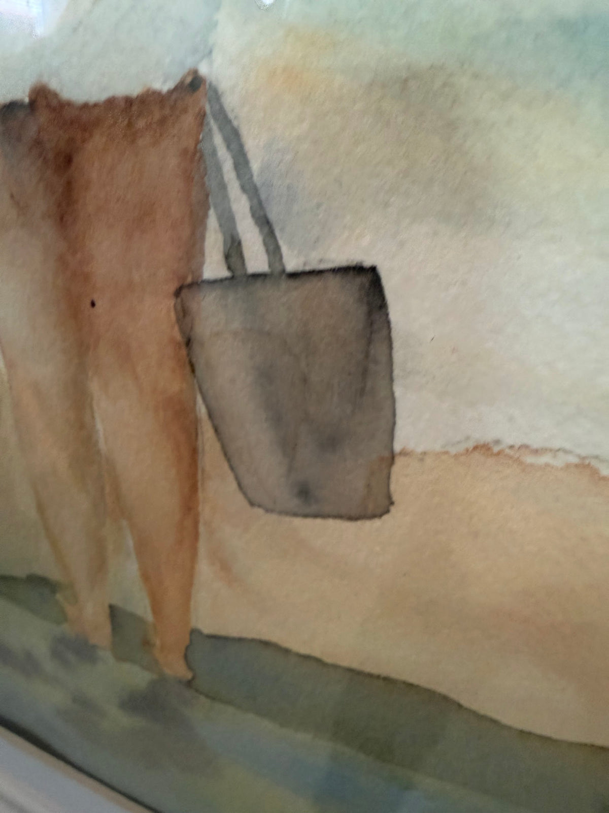 Jeanne Robertson HWS Original Watercolor, Two Girls on the Beach, Framed, 17 x 22 in