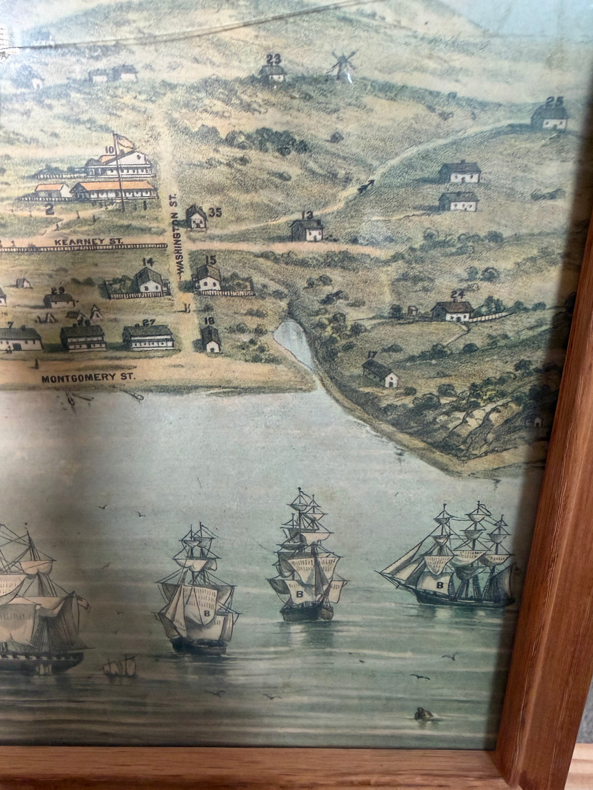 View of San Francisco, Formerly Yerba Buena, 1846-7 Historical Print, Framed, 15 x 12 in