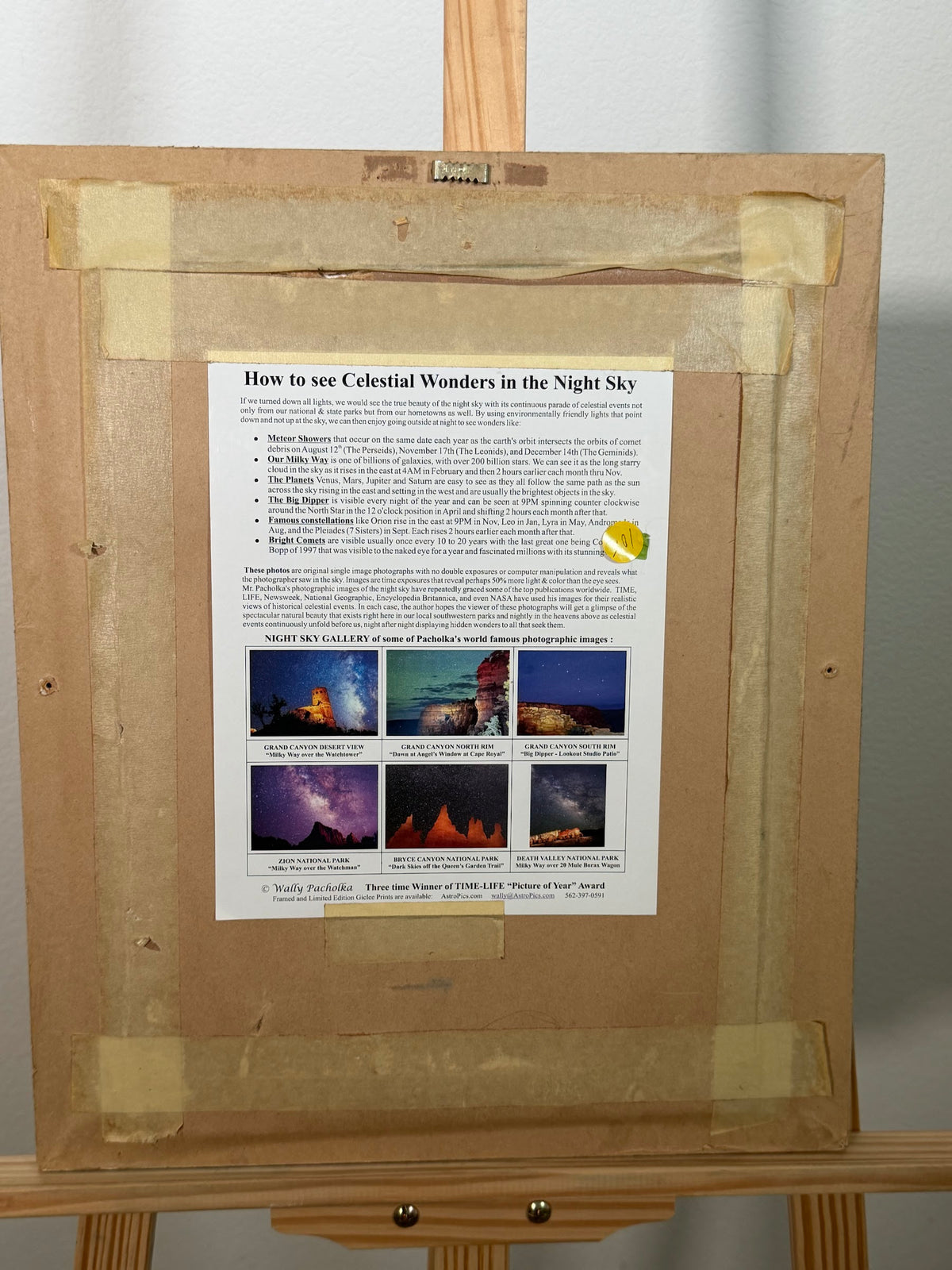 Wally Pacholka Signed Night Sky Photograph, Milky Way and Jupiter over Manzanar, Framed, 15 x 18 in