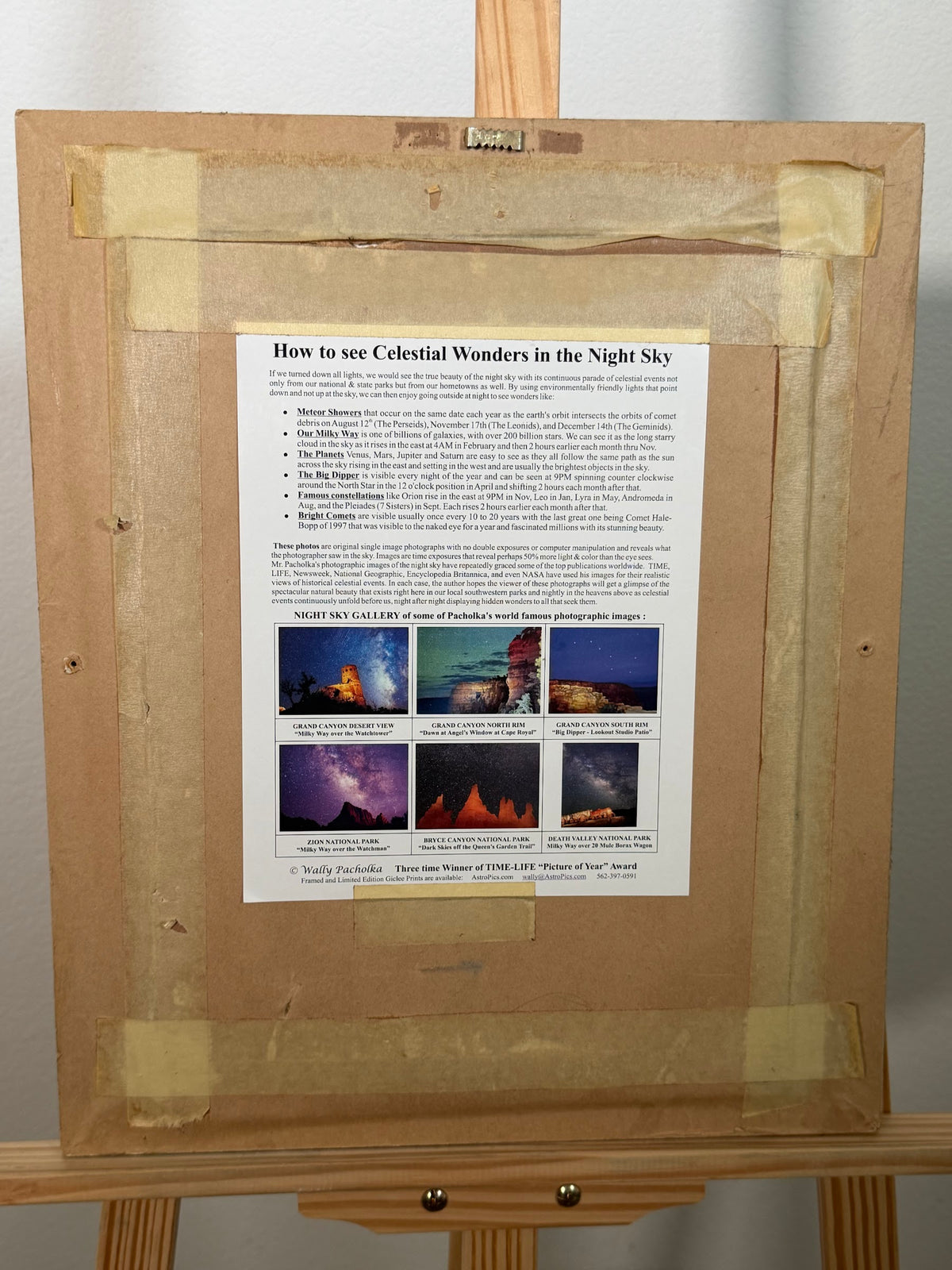 Wally Pacholka Signed Night Sky Photograph, Milky Way and Jupiter over Manzanar, Framed, 15 x 18 in