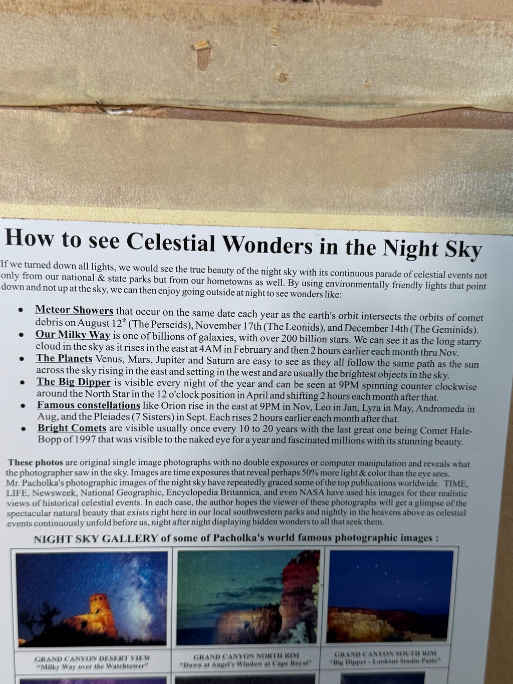 Wally Pacholka Signed Night Sky Photograph, Milky Way and Jupiter over Manzanar, Framed, 15 x 18 in
