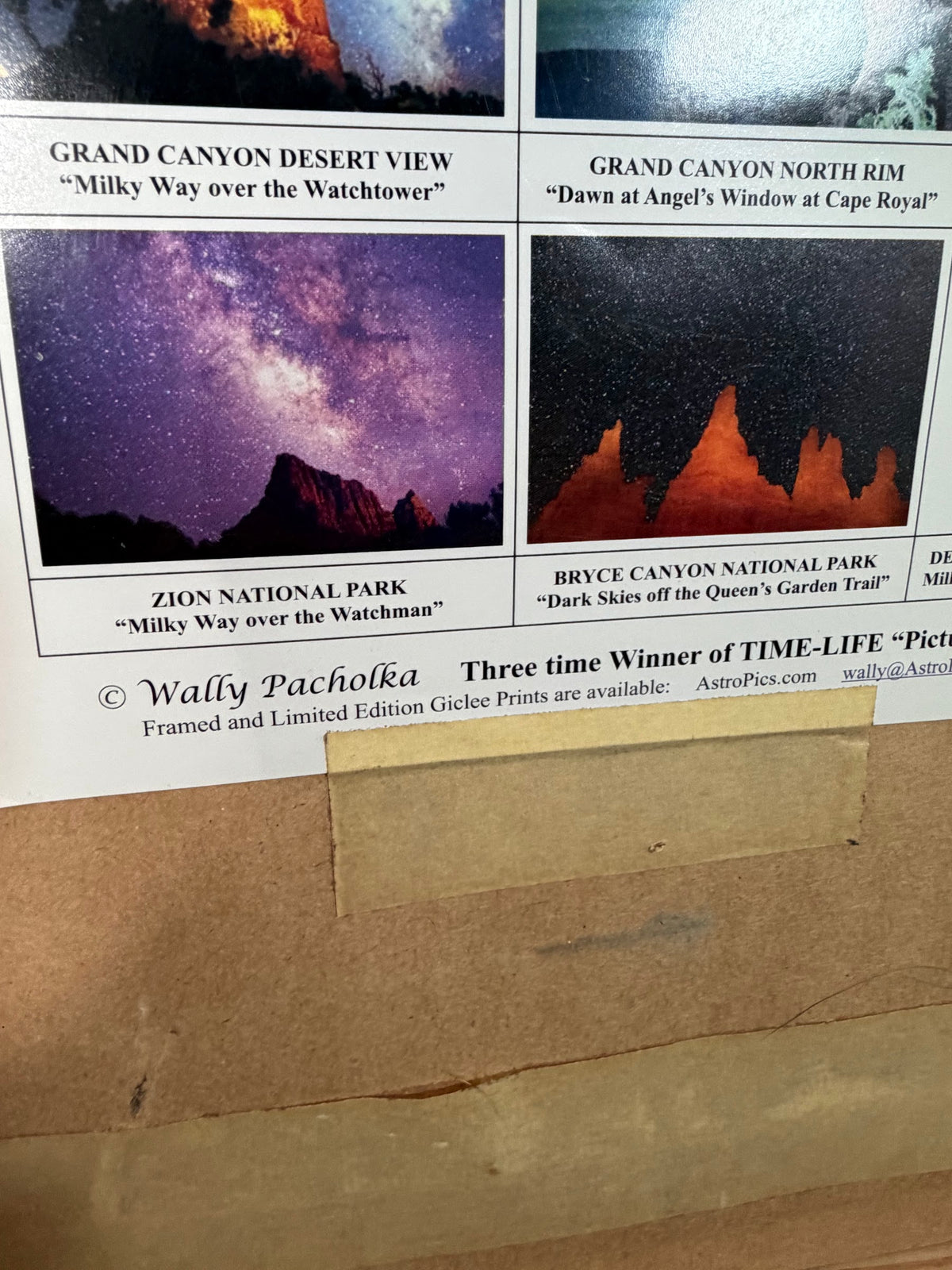 Wally Pacholka Signed Night Sky Photograph, Milky Way and Jupiter over Manzanar, Framed, 15 x 18 in