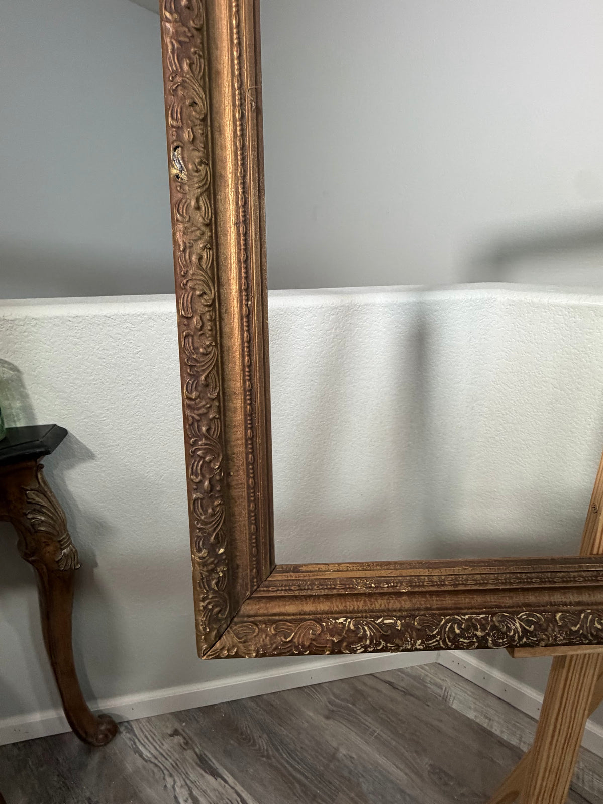 Lot 1026: Ornate Gold Picture Frame, Raised Scrollwork with Antiqued Finish, Empty, Vintage